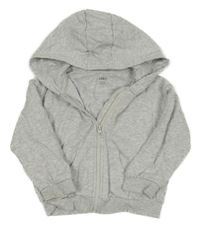 Šedá melírovaná propínací mikina s kapucí M&S