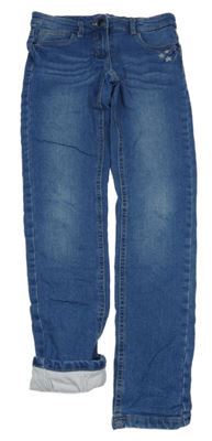 Modré podšité skinny rifle s hvězdami Alive