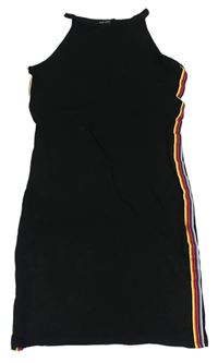 Černé šaty s barevným pruhem New Look