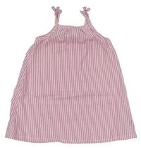 Bílo-růžové pruhované krepové šaty Nutmeg