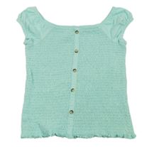 Světlemodrý žebrovaný top s knoflíčky C&A