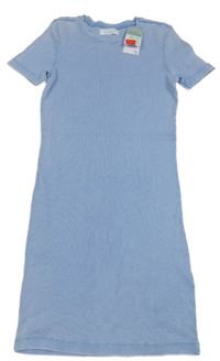 Modré žebrované šaty Primark