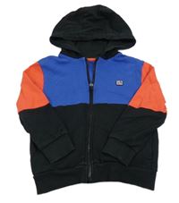 Černo-červeno-modrá propínací mikina s kapucí Next