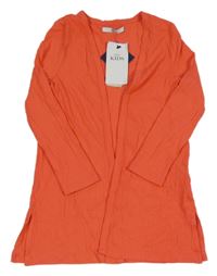 Nové - oranžový žebrovaný lehký cardigan M&S