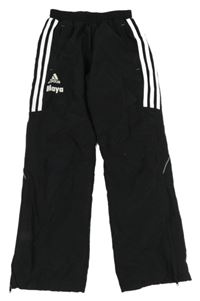 Černé sportovní tepláky s pruhy a logem Adidas