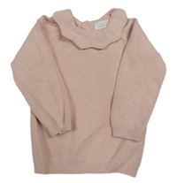 Světlerůžový lehký svetr s límečkem Primark