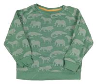 Zelená mikina se zvířátky Pusblu