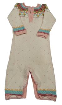 Smetanovo-barevný vzorovaný pletený overal Next