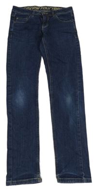 Tmavomodré skinny rifle 