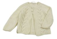 Smetanový vzorovaný propínací svetr H&M