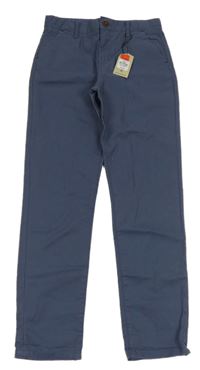 Nové - Tmavomodré plátěné chino kalhoty Denim Co.