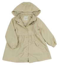 Smetanový jarní kabát s květem a kapucí Next