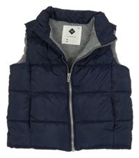 Tmavomodrá šusťáková zateplená vesta 