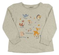 Šedá melírovaná mikina se zvířátky Topolino