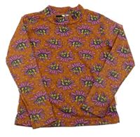 Hnědo-růžové silonové triko 