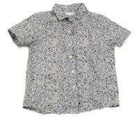 Bílo-fialová květovaná košile Next