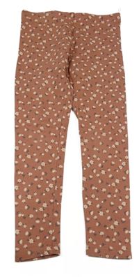 Starorůžové květované legíny C&A