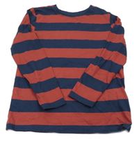 Vínovo-tmavomodré pruhované triko Primark