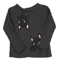 Tmavošedé triko s netopýry H&M
