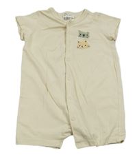 Světlebéžový kraťasový overal se zvířátky H&M