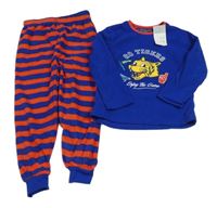 Nové - Modro-červené fleecové pyžamo s tygrem Primark
