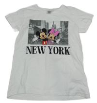 Bílé tričko s Mickeym a Minnie Disney