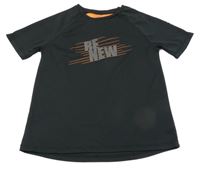 Černo-oranžové sportovní tričko s potiskem Primark