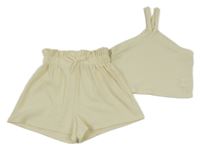 2 set - smetanové lehké kraťasy + crop top Shein