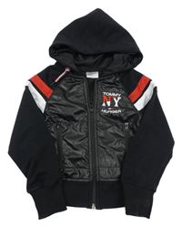 Černá bundomikina s nápisem a kapucí - Tommy Hilfiger