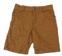 Hnědé plátěné chino kraťasy H&M