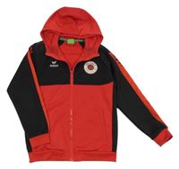 Červeno-černá sportovní propínací mikina s logem a kapucí erima