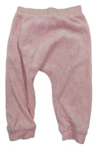 Světlerůžové plyšové melírované tepláky Matalan