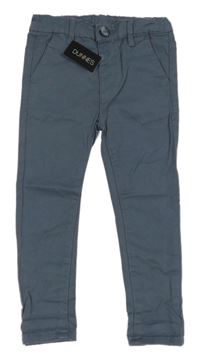 Nové - šedomodré plátěné chino kalhoty dunnes 