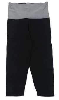 Šedo-černé sportovní crop legíny 