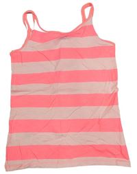 Růžovo-neonový pruhovaný top zn. H&M