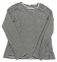 Béžovo-černé pruhované triko H&M
