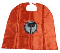 Kostým - Červeno-antracitový saténový plášť s kladivem 