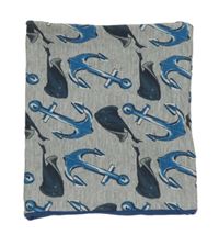 Šedý multifunkční nákrčník s kotvami a rejnoky 