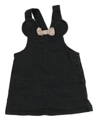 Tmavošedé riflové laclové šaty s mašlí H&M