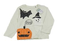 Nové - Smetanové triko s duchem a dýní Primark