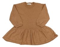 Broskvové svetrové třpytivé šaty H&M