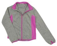 Šedo-fialová propínací fleecová mikina H&M