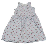 Modro-bílé pruhované šaty s třešněmi H&M