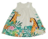 Nové - Smetanové šaty s žirafami Shein