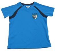 Modré sportovní tričko s výšivkou 