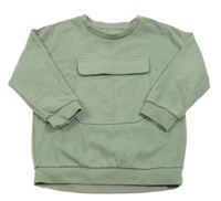 Zelená mikina s kapsou 