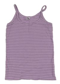 Lila-bílý pruhovaný žebrovaný top Page one young