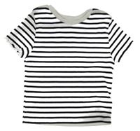 Černo-bílé pruhované žebrované crop tričko C&A