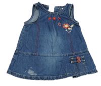 Tmavomodré riflové šaty s květy C&A