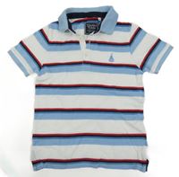 Bílo-modro-červené pruhované polo tričko C&A